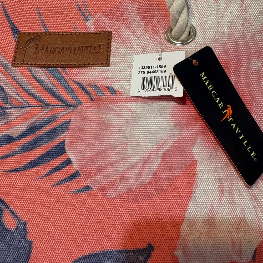 Margaritaville Coral Floral Tote with Rope Handles - Picture 2 of 15